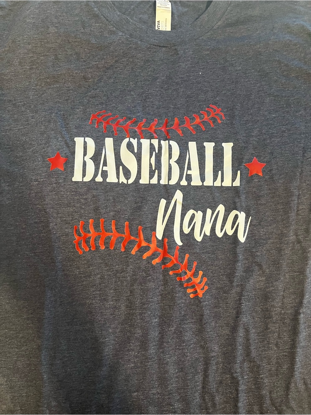 Baseball Nana Short Sleeve Tee - Navy Heather
